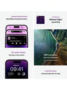 Điện thoại Apple iPhone 14 Pro đã qua sử dụng, loại A+, chính hãng, tình trạng gần như mới (99% như mới); Bao gồm điện thoại và ốp bảo vệ. - màu tím đậm - Xem 8