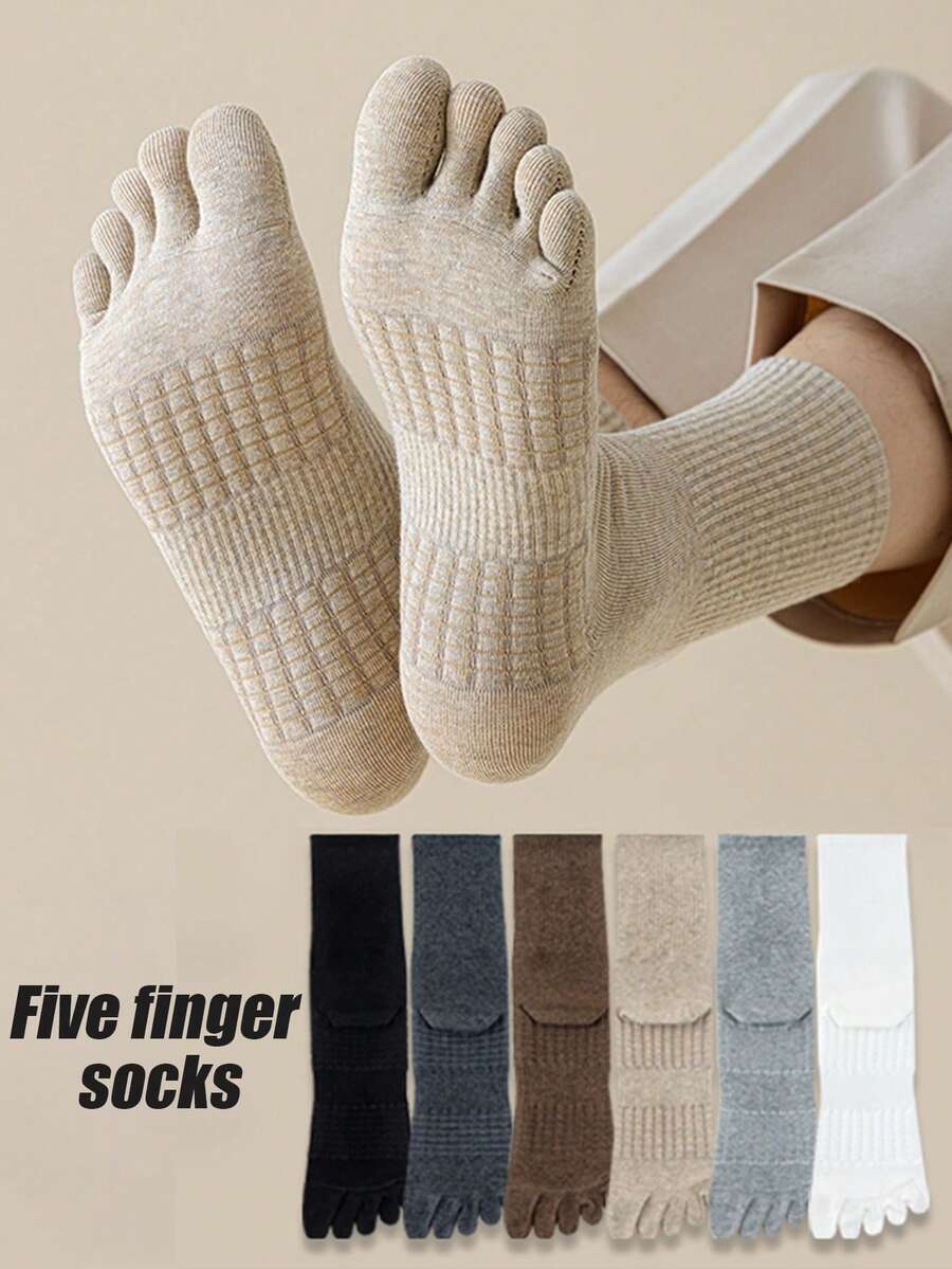 1/3/6 Pairs Men/Women Multicolor Five Toe Socks, Crew Socks, Sports Socks, Minimalist Fashion Versatile Toe Socks, Spring/Summer/Autumn/Winter