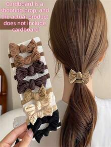 2/5/10pcs Women's High Elasticity Bow Tie Headband Seamless Headband High Elasticity No Damage Ponytail Braid Hair Rope Casual Fashion Suitable For Sports, Dating, Home Commuting Use ,Ponytail Holders ,Hair Elastics ,Hair Rubber Bands ,Scrunchies ,Elastic Hair Tie