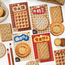 30pcs/Pack Cute Dessert & Cookie Shaped Memo Stickers, Scrapbooking Supplies, School Stationery, Waffle, Cookies Design, Diary, DIY Background, Removable & Reusable Student Notes