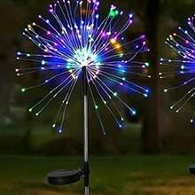 1 件 60/150/200/240LED 太阳能花园烟花灯户外烟花太阳能草坪灯适用于房车街道户外露台后院庭院小路走道圣诞装饰彩色/暖白/白色 IP54 - 彩色 - 查看 18