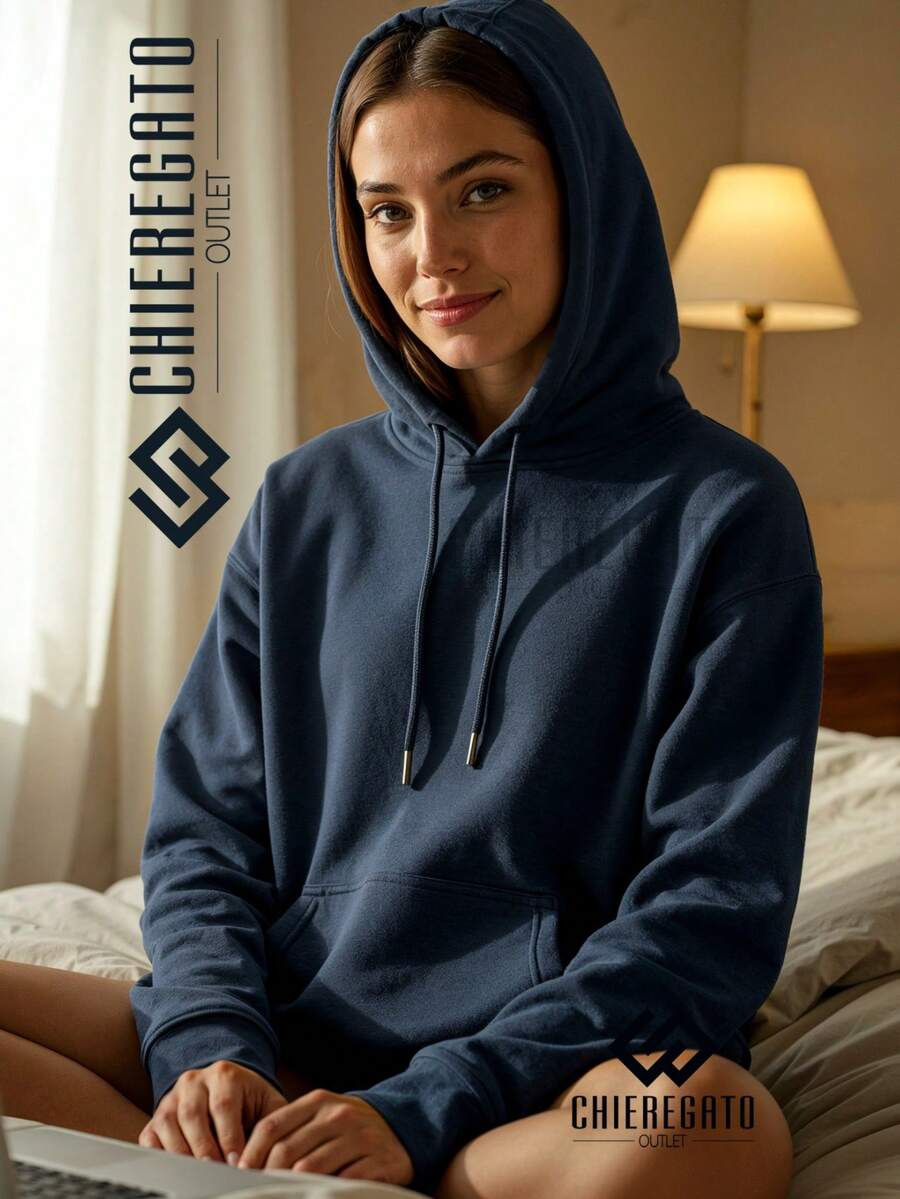 Women's Sweatshirt Cold Weather Blouse Coat Winter Jacket Hooded  Sweatshirt Long Sleeve Premium Flannel - Màu xanh hải quân - Xem 1