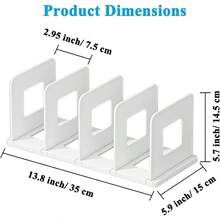 Desk File Sorter Vertical Desktop File Folder Organizer 4 Section Plastic Book Holder Adjustable Shelf Dividers Closet Purse Handbag Mail Binder Organizer Magazine Rack Stand Bookshelf White