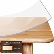 1pc Transparent PVC Tablecloth, 1.5mm Thick - Oil-Proof And Easy To Clean, Suitable For Dining And Parties, Perfect For Home And Kitchen - Transparent-1.5mm - View 30