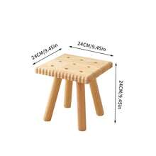 1pc Wooden Round/Square Cookie-Shaped Stool, Suitable For Entryway Shoe Bench, Living Room Decor Shelf, Plant Stand, Multi-Purpose Decoration