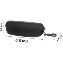 Hard Zipper Box Bag Reading Glasses Case Carabiner Hook Black - inicial - Ver 5