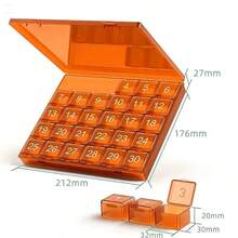 1pc 30-Slot Pill Box, 2pcs 30-Day Pill Organizer, Monthly Pill Storage Box, 30-Slot Medication Box, Travel Monthly Pill Case, Storage Container - Multicolor - View 18