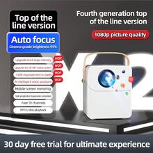 2025 New Product 4K Home Ultra HD 5G Projector Immersive Home Cinema Android Apple Supports Mobile Screen Projection Same Screen Direct Projection White Wall 1080P Projector Home KTV Can Play Games Online Courses Bedroom Dormitory, Rich Interface Input, Built In Android System Massive Application Download, Built In Sound System, Outdoor Projection, Christmas And Valentine's Day New Year Gifts