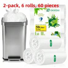 White Garbage Bag 50/30/20 Liter Garbage Bag Foldable Pedal Garbage Bag Large Garbage Bag 90/40/30 Pcs Pack Powerful Waste Bag, Garbage Bag For Kitchen, Bedroom, Living Room, Office, Outdoor 15-55 Liters Garbage Bins.