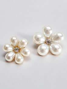 6/10 piezas Botones minimalistas y versátiles con forma de gota de agua con perlas y rhinestones, botones decorativos hechos a mano para sombreros, ropa, puños