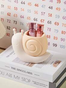 حامل أقلام على شكل قوقعة كرتونية، صندوق تخزين عالي الجودة للقرطاسية ومعدات المكياج، مناسب للمكتب والأطفال والبالغين - متعدد الألوان - مشاهدة 6