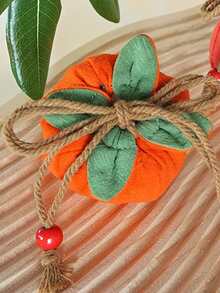 柿子吊坠香包，可挂于后视镜或车内，祈福钱包，空袋材料套装，拉绳式零钱包，迷你钱包，小钱包，可爱钱包，零钱包 - 橘色 - 查看 9