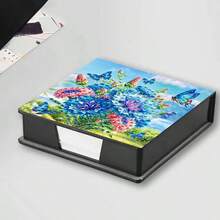 1 件 5D 钻石画套件 - 书签盒收纳盒,特殊形状水晶钻,彩虹色花朵图案,DIY 钻石马赛克备忘录盒,适合存放笔记和作为桌面装饰,感恩节礼物,包含 150 张书签纸 - 彩色 - 查看 17
