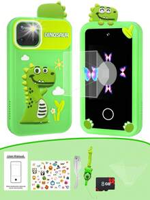 升级版儿童智能手机，带全息金字塔，适合 3-10 岁儿童的圣诞生日礼物，儿童玩具手机，2.8 英寸触摸屏幼儿学习玩具，双摄像头，音乐播放器儿童手机，带摄像头的儿童手机，适合男孩和女孩 - 彩色 - 查看 9