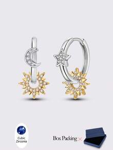 925 纯银女士环形耳环，优雅的龙与蛇骨图案珐琅闪亮方晶锆石镶嵌，奢华的女性珠宝礼物，适合日常、派对和宴会