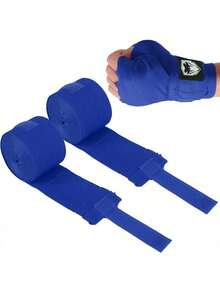 Vendas de boxeo, guardamanos de boxeo, vendas elásticas para manos, paquete de 2 vendas deportivas (5), vendas para artes marciales mixtas Guardamanos elásticos para protección de muñecas y nudillos - Azul marino - Ver 11