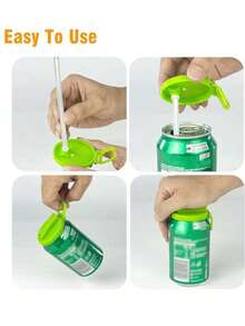 1 套带吸管的汽水罐盖、可重复使用的汽水罐顶盖、带吸管的汽水罐盖、易抓手柄和弹出式盖子 - 重型饮料罐把手、派对饮料盖、彩色罐顶盖、俏皮饮料盖、易于握持、防泄漏、适用于苏打水、啤酒、汽水、派对、酒吧、露营、旅行的理想选择、万圣节、圣诞节、生日、单身派对的完美选择 - 彩色 - 查看 7