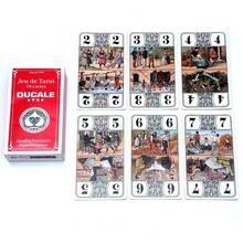 1副杜卡尔塔罗牌，78张牌塔罗牌，法国塔罗牌游戏 - 紅色 - 查看 5