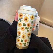 Phong cách tươi mới và đơn giản, 1 cốc cà phê giữ nhiệt bằng thép không gỉ 350ml, in họa tiết hoa hướng dương, cốc uống hàng ngày, dễ dàng mang theo khi đi du lịch, đáp ứng nhu cầu sử dụng hàng ngày, dùng cá nhân hoặc làm quà tặng, quà tặng ngày lễ, quà Giáng sinh đều phù hợp, đẹp và tiện dụng. - Nhiều màu - Xem 13