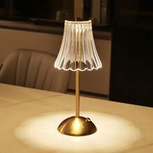 Advanced Golden Touch Sensor Wireless Desk Lamp, Three-Color Adjustable Crystal Lamp, USB Rechargeable Small Portable Bedside Lamp, LED Night Light, Retro Golden Table Lamp, Suitable For Bedrooms, Living Rooms And Dining Rooms. - 均碼 - 查看 4