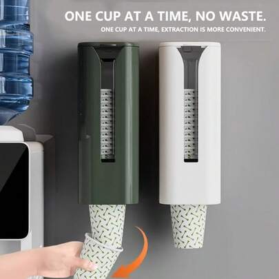 Disposable Cup Holder, Paper Cup Automatic Dispenser, Wall-Mounted Water Cup Rack, Beverage Dispenser Storage Box, Automatic Cup Dispenser, Cup Holder, Kitchen Supplies, Christmas Gift, Best And Most Suitable Gift For Friends