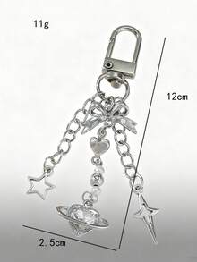 1pc Silver Alloy Star & Heart Wallet Charm, Bag Accessory, Wallet Decor, Women's Fashion Accessory, Minimalist Style Suitable For Outings, Gift For Girlfriend, Birthday, Christmas