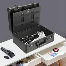 Barber Carrying Case Barber Case, Stylist Tool Box Professional Salon Hair Cutting Grooming Kit Storage Organizer For Clippers, Scissors, Barber Supplies (G) - Black - View 5