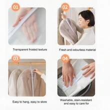10 Pcs Dust-Proof Clothes Cover Bag Clear Garment Bag Garment Bags For Hanging Clothes,24 * 40 Inch Breathable Coat Protector Garment Covers Bags With Zipper Waterproof Suit Breathable Dress Bag For Closet Storage And Travel (60 * 100 Cm) - 60*100cm 10 pcs - 查看 5