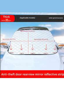 Car Snow Shield BYD Front Glass Cover Silver Cloth Enlarged Thickened Reflective Anti-Freeze And Snow Cover Half Cover Winter Sunshade