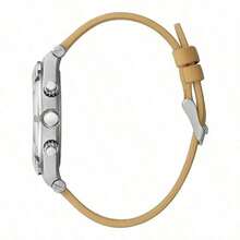 Guess Guess Continental Multifunction Three-Eyed Dial Brown/Black/Khaki Leather Strap Watch For Men - GW0262G1/GW0262G3