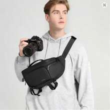 Bolsa de cintura para hombres. Nueva bolsa de cintura para fotografía con asa suave, bolsa de cámara multifuncional de un solo hombro, bolsa de cámara digital resistente al agua y al desgaste. Material y película