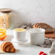 Butter Crock With Water Line For Countertop, French Dish With Lid, Ceramic Keeper For Fresh Spreadable Butter, Container Holder For Kitchen And Home Decor, White - trắng - Xem 2