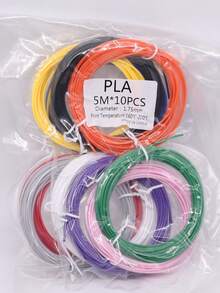 50m/Rollo Filamento para Bolígrafo 3D, PLA, 1.75mm de diámetro, 10 colores aleatorios, 5m cada uno - pla50 metros - Ver 7