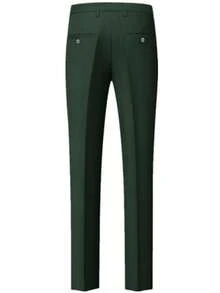 3 PiecesMen Business Slim Fit Shawl Lapel One-Button Blazer Suit With Matching Vest And Pant Groom's Wedding Dress And The Best Man's Dress Suit - Dark Green - View 8