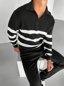 Men's Old Money Color Matching Thickened Sweater, Fall/Winter