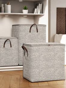 1 件可折叠衣物收纳袋大容量衣物家居用品整理袋多功能衣物被子防尘袋大学宿舍整理袋衣服收纳箱带加固手柄搬家返校居家必备卧室用品 - 彩色 - 查看 4