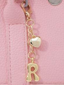 1pc A-Z Gold Bubble Letter Charm, 3D Heart Decor, Suitable As Keychain, Ring, Bag Charm, Backpack Hanger, Car Pendant, Great For Shopping, Beach, Camping, Wallet And Handbag, Ideal Gift For Ladies, Friends And Students, Fashionable Creative Design, Perfect For Birthday And Christmas - Golden Heart - View 13