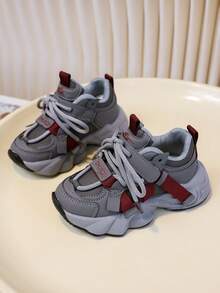 2025 Spring New Casual Children's Sports Shoes, Lightweight & Fashionable Thick-Soled Chunky Sneakers For Boys And Girls - Xám - Xem 3