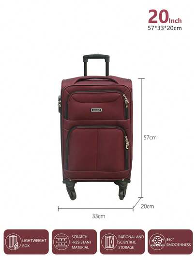 Mala de tecido Oxford, mala de rodinhas, conjunto de malas de tecido Oxford de grande capacidade com 4 peças, 20/24/28/32 polegadas, resistente a arranhões e elegante, equipada com rodas universais flexíveis, pode ser usada como bagagem de mão ou mala