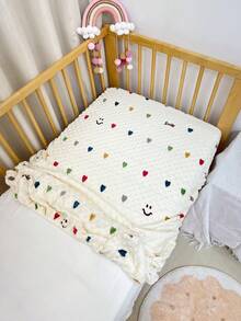1pc Plush Dotted Baby Crib Sheet, Newborn Animal Print Fitted Crib Mattress Cover, Cute Bedding For Children Room, Machine Washable, 60x120cm - Multicolor - View 15