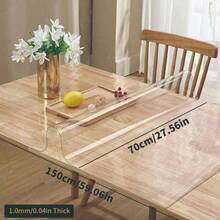1pc Luxury Transparent Table Cover - 1.0mm Thick 100% PVC, Scratch-Resistant And Heat-Resistant Protective Cover, Suitable For Dining Table, Coffee Table, Computer Desk - Perfect For Home, Office And Hotel Use - Elegant Square Design - White - View 61