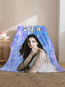 1 Bed With Customized Name Blanket, Personalized Bedding Blanket With Name, Personalized Throwing Blanket, Cute Flower Bookshelf Blanket, Comfortable Blanket, Family Gift, Birthday Gift, Christmas Gift, Personalized Gift, Gift For Friends, Gift For Boys And Girls