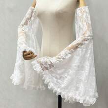 1 Pair New Bride'S Wedding Dress With Lace Covered Arm Sleeves Lantern Sleeves Women'S Dress Accessories - 白色 - 查看 2
