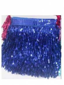 2/10 Size, 15cm Sequin Tassel Lace Trim, Sequin Ribbon Fringe Fabric, Latin Dance Costume, Stage Curtain Lace, DIY Craft (No Cardboard) - Multicolor - View 20