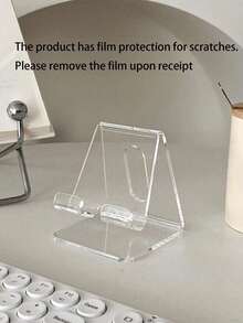 1/3pcs Transparent Acrylic Mobile Phone Display Stand Holder For Bedroom, Living Room, Office,Desktop Creative Tv Viewing Slouchy Holder, Cell Phone & Tablet Slouchy Bracket,Creative Decor, Convenient Charging, Suitable For Multiple Scenarios,Minimalist Phone Storage Rack.