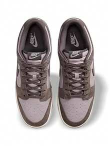 Nike Giày thể thao nam Dunk Low SE, giày thể thao thường ngày, đa năng, nhẹ, đệm, màu bạch kim, tím, đá đen, FQ8249-001 - màu nâu - Xem 4