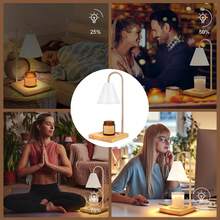 蜡烛加热灯，带调光器的蜡烛加热器，卧室装饰用电动蜡烛加热灯，2小时/4小时/8小时定时床头台灯（适用于罐装蜡烛），圣诞节礼物，母亲节礼物，乔迁礼物 - 英規插(220-240V) - 查看 10