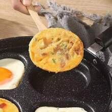 1 sartén antiadherente de acero inoxidable, sartén de desayuno de varias etapas con moldes para hamburguesas y huevos, mango, adecuada para estufas de gas, placas de inducción - Negro - Ver 4