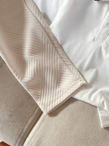 两件套男婴 Polo 衫和裤子套装，长袖，有领，休闲运动装，春秋季 - 白色 - 查看 7