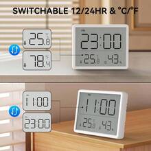 Reloj Electrnico, LCD Alarma Pequea con Pantalla de Pared Multifuncional Temperatura Humedad Sensorial 12/24 Horas/ Soporte de Batera para el Hogar Estudiantes Oficina. - Blanco - Ver 5
